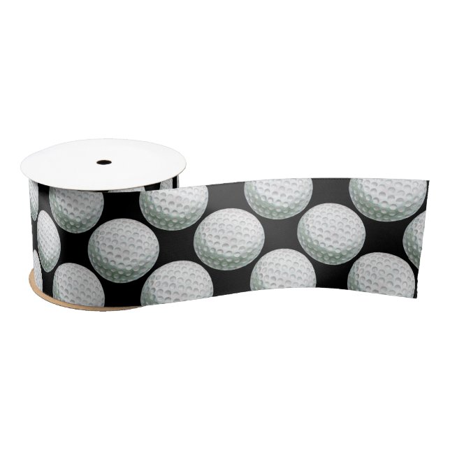 Ruban En Satin Motif de golf peint (Bobine)