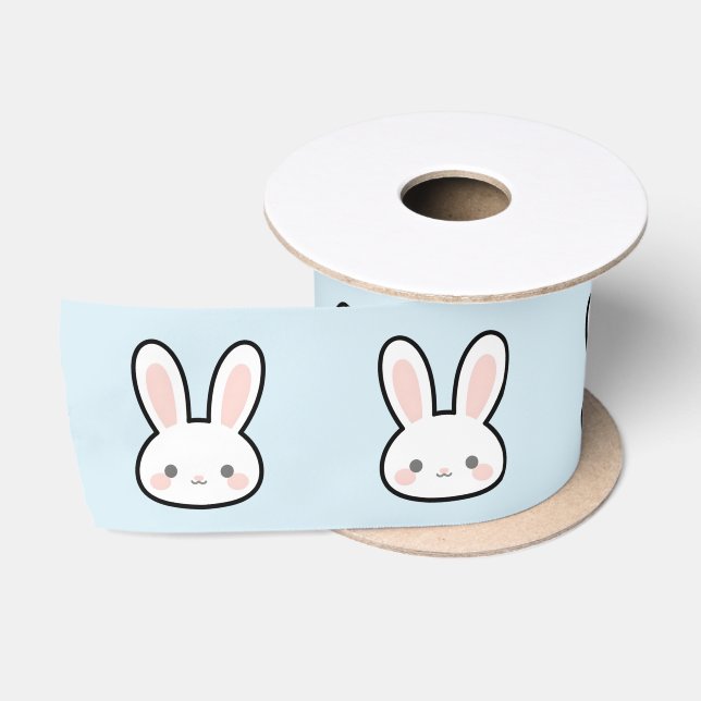 Ruban En Satin Motif de lapin visage de lapin mignon (Bobine)