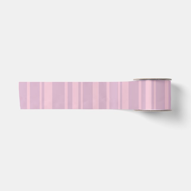 Ruban En Satin Motif de ligne violet et rose (Devant)