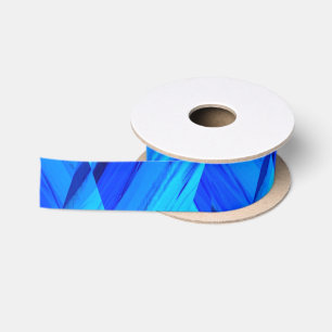 Ruban En Satin Motif de marbre bleu cobalt complexe