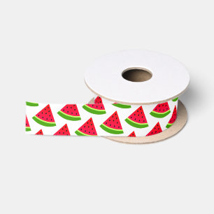 Ruban En Satin Motif de melon rouge doux