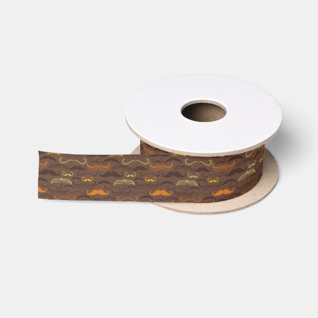 Ruban En Satin Motif de moustache, rétro style 5 (Bobine)
