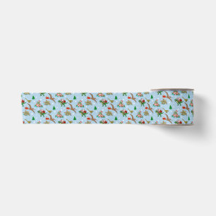 Ruban En Satin Motif de Noël de dinosaure préhistorique joyeux