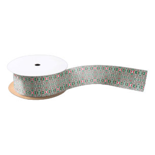 Ruban En Satin Motif de Noël psychédélique rétro gras et funky