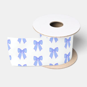 Ruban En Satin Motif de nœud bleu