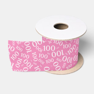 Ruban En Satin Motif de numéro moderne pour 100e anniversaire Ros
