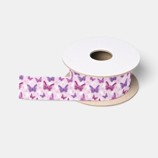 Ruban En Satin motif de papillon 2 (Bobine)