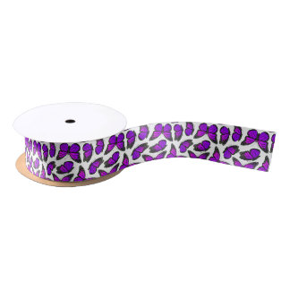 Ruban En Satin Motif de papillon pourpre de monarque