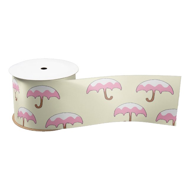 Ruban En Satin motif de parapluie (Bobine)