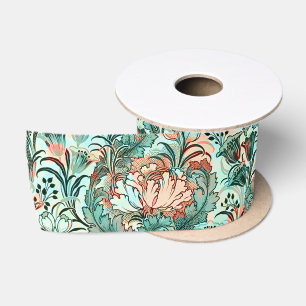 Ruban En Satin Motif de pivoine tulipe crocus pastel de William M