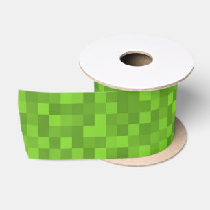 Ruban En Satin Motif de pixel vert Rétro 8 bits de jeu