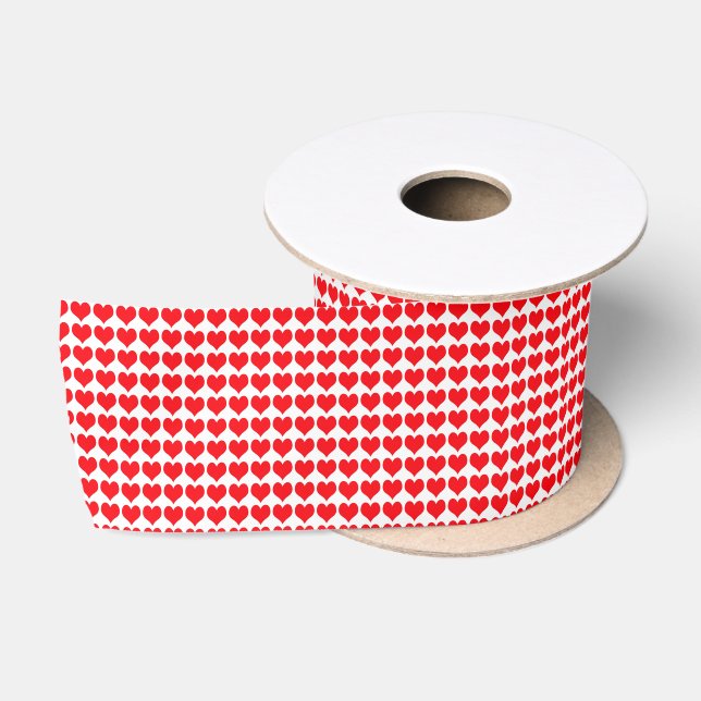 Ruban En Satin Motif de Red Hearts (Bobine)