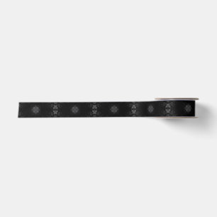 Ruban En Satin Motif de signature noir