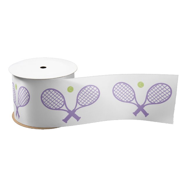 Ruban En Satin Motif de tennis minimaliste mou (Bobine)