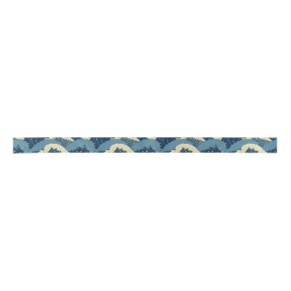 Ruban En Satin Motif de vagues japonais de mer
