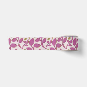 Ruban En Satin Motif de vigne botanique rose Feuille florale él