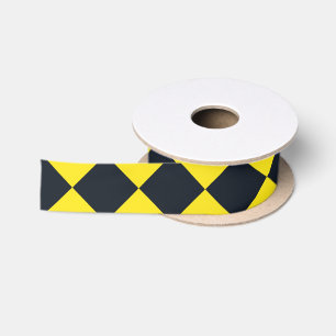 Ruban En Satin Motif diamant à carreaux jaune noir