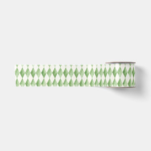 Ruban En Satin Motif diamant arlequin de vacances vert