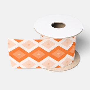Ruban En Satin Motif diamant orange