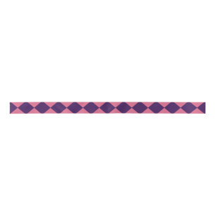 Ruban En Satin Motif diamant rose pourpre Checker