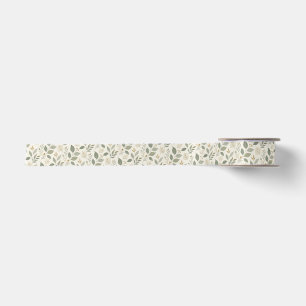 Ruban En Satin Motif élégant de feuilles botaniques