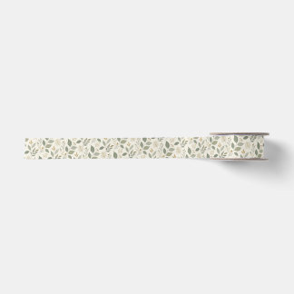 Ruban En Satin Motif élégant de feuilles botaniques