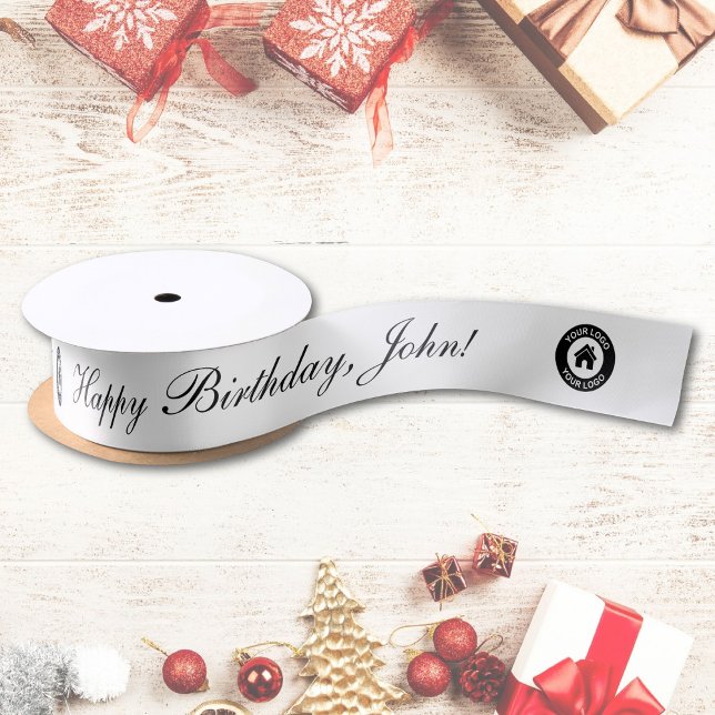 Ruban En Satin Motif Et Texte Du Logo Professionnel Personnalisé (Créateur téléchargé)