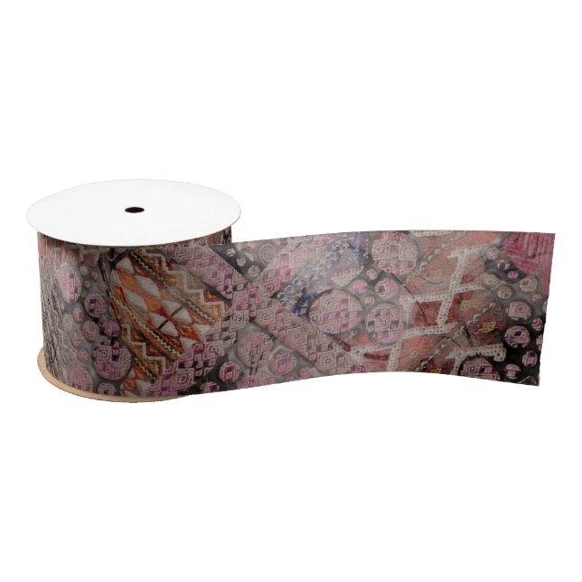 Ruban En Satin Motif Ethno Abstrait - Folklore Art 1 (Bobine)