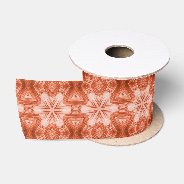 Ruban En Satin Motif étoile Abstrait rouillé Orange (Bobine)