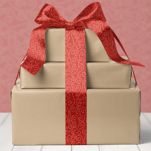 Ruban En Satin Motif festif de tourbillon rouge Noël