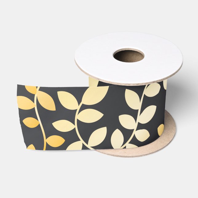 Ruban En Satin Motif Feuilles 5 (Bobine)
