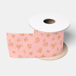 Ruban En Satin Motif Fleur Sauvage