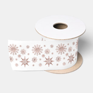 Ruban En Satin Motif Flocon de Neige de Couleur Ressemblant à du