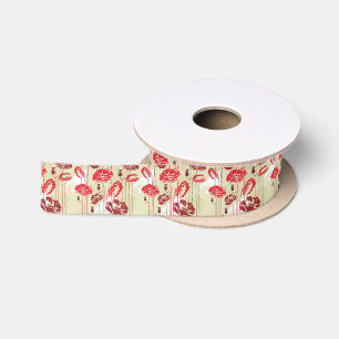 Ruban En Satin Motif floral 2 d'élégance abstraite