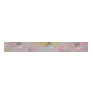 Ruban En Satin motif floral coloré avec des lignes graphiques en