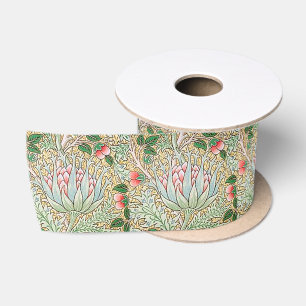 Ruban En Satin Motif floral d'artichaut vintage de William Morris