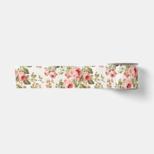 Ruban En Satin Motif floral de roses roses roses vintage