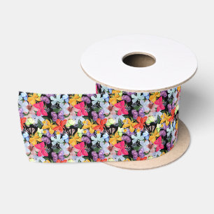 Ruban En Satin Motif floral dynamique