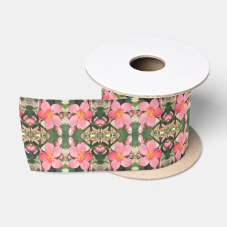 Ruban En Satin Motif floral rose