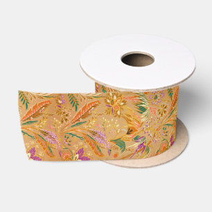 Ruban En Satin Motif floral vintage vibrant