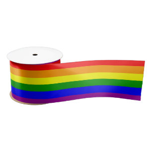 Ruban En Satin motif gay pride Rainbow