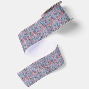 Ruban En Satin Motif géométrique diamant aquarelle Harlequin 