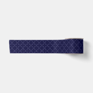 Ruban En Satin Motif géométrique islamique bleu foncé