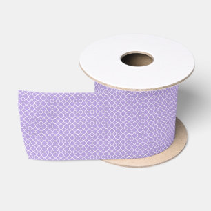 Ruban En Satin Motif géométrique moderne violet en quatre-feuille