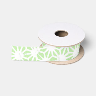 Ruban En Satin motif géométrique vert pomme
