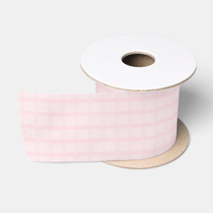 Ruban En Satin Motif Gingham Rose Bubble et Lavande Blush