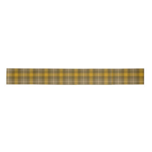 Ruban En Satin Motif Gold et Brown Plaid
