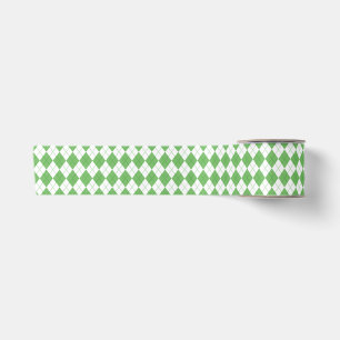 Ruban En Satin Motif Golf Argyle Vert