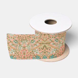 Ruban En Satin Motif Hyacinthe Rose Poussiéreuse de William Morri