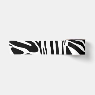 Ruban En Satin Motif Imprimé Zèbre Noir et Blanc Audacieux
